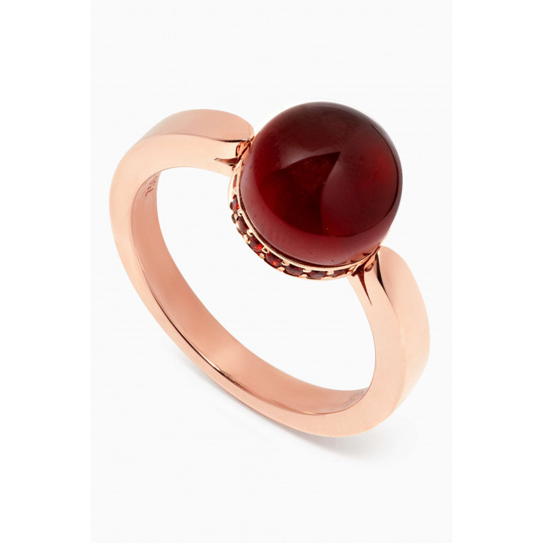 Damas - Dome Noble Red Garnet Ring in 18kt Rose Gold