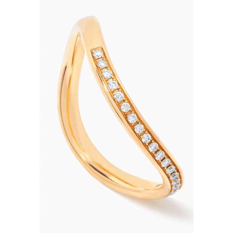 HIBA JABER - Infinity Diamond Studded Midi Ring in 18k Yellow Gold