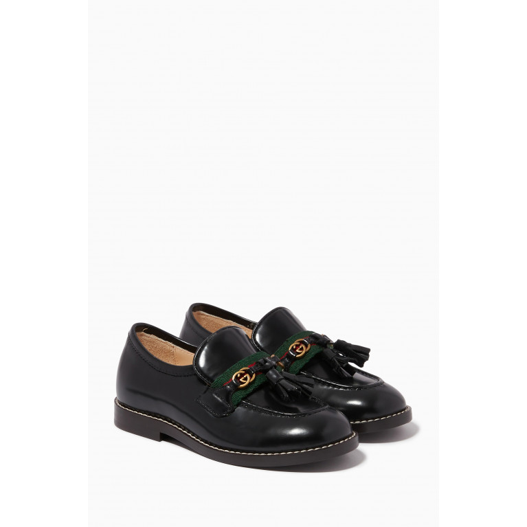Gucci - Logo Web-stripe Loafers in Leather