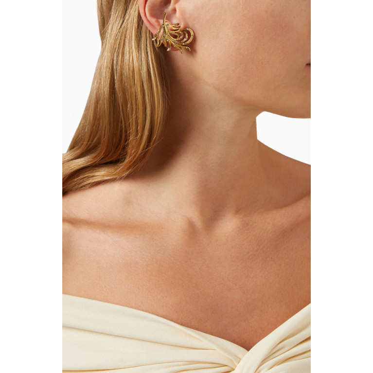 Oscar de la Renta - Feather Crystal Stud Earrings