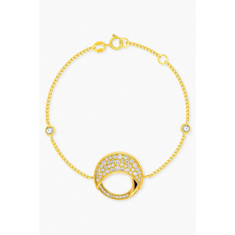 Damas - Qamar Lapis Lazuli & Diamond Bracelet in 18kt Yellow Gold
