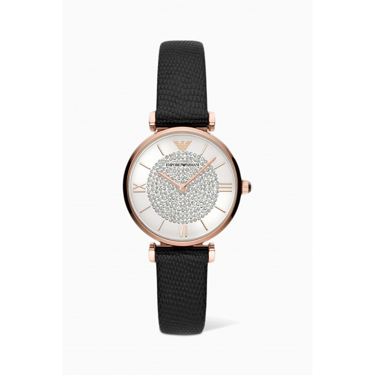 Emporio Armani - Gianni Quartz Stainless Steel & Leather Watch, 32mm