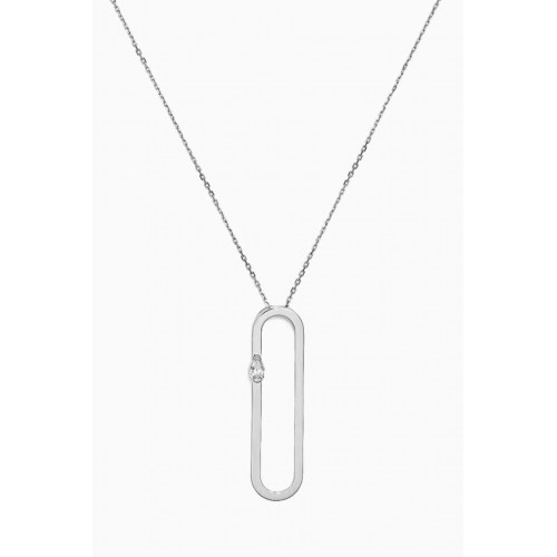 Maison H Jewels - Cambre Diamond Pendant Necklace in 18kt White Gold Silver