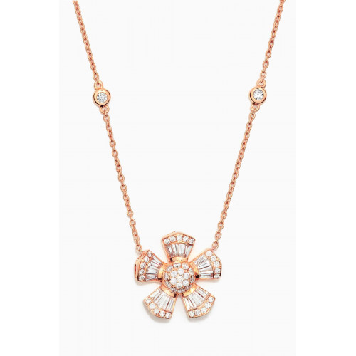 Maison H Jewels - Fleur Large Diamond Necklace in 18kt Rose Gold Rose Gold