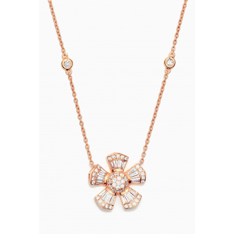 Maison H Jewels - Fleur Large Diamond Necklace in 18kt Rose Gold Rose Gold