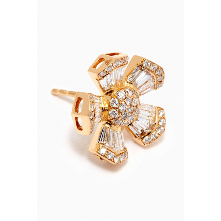 Maison H Jewels - Fleur Large Diamond Stud Earrings in 18kt Yellow Gold Yellow