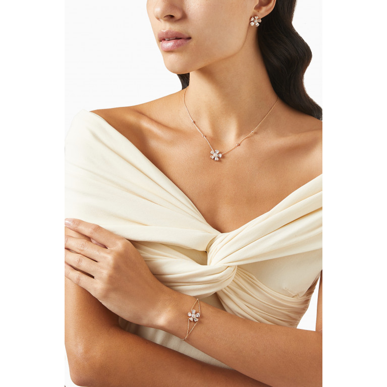 Maison H Jewels - Fleur Mini Diamond Chain Bracelet in 18kt Rose Gold Rose Gold
