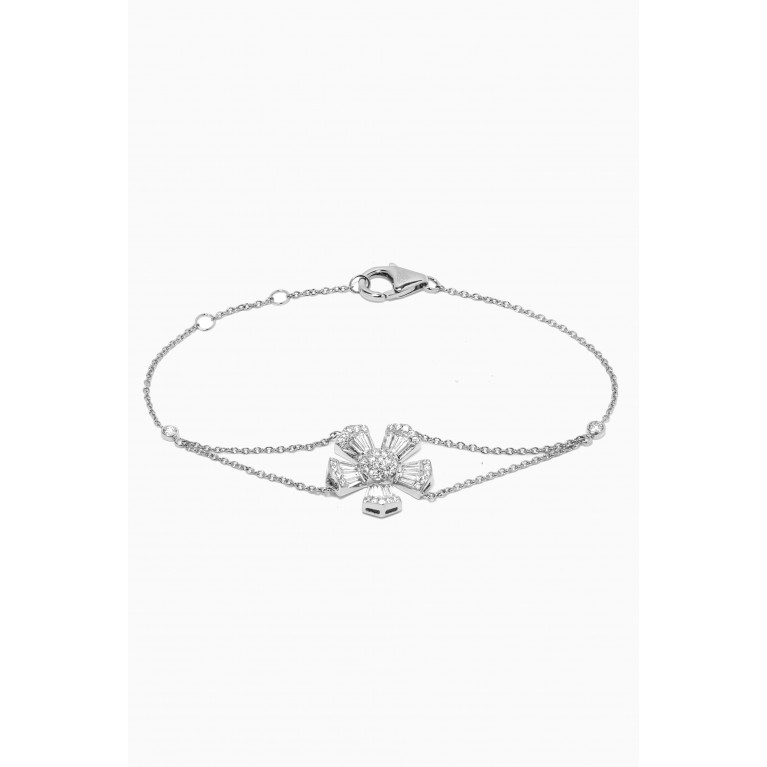 Maison H Jewels - Fleur Mini Diamond Chain Bracelet in 18kt White Gold Silver