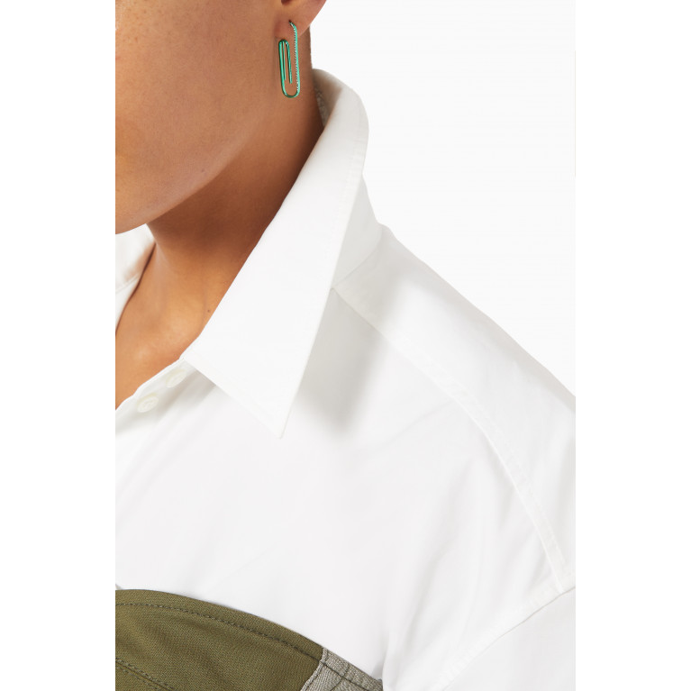 Maison H Jewels - Le Clip Diamond Earrings in 18kt White Gold Green