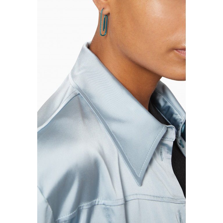 Maison H Jewels - Le Clip Diamond Earrings in 18kt White Gold Blue