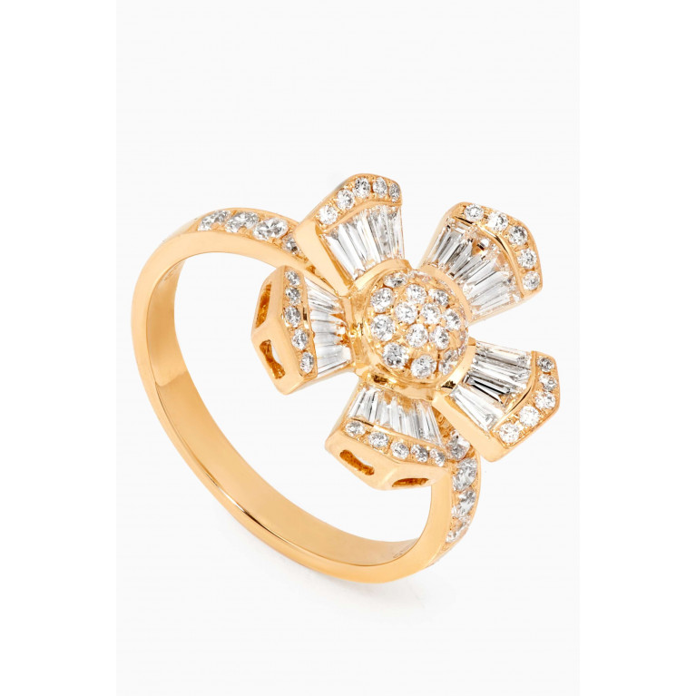 Maison H Jewels - Fleur Large Diamond Ring in 18kt Yellow Gold