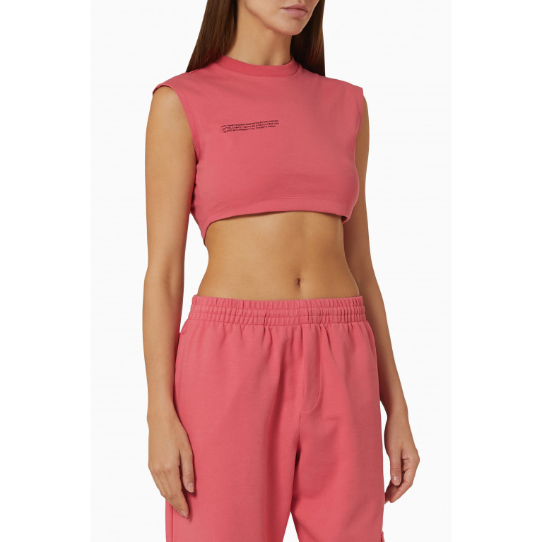 Pangaia - Recycled Cotton Fitted Crop T-shirt LOTUS PINK