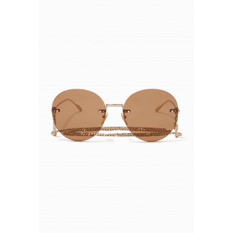 Gucci - Round Frame Sunglasses in Metal