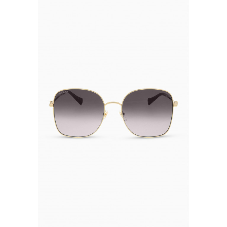 Gucci - Square Frame Sunglasses in Metal