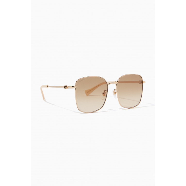 Gucci - Square Frame Sunglasses in Metal