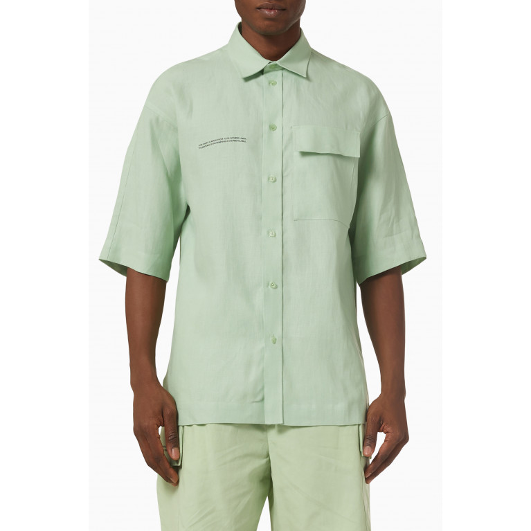 Pangaia - Short Sleeve Shirt in Aloe Linen PISTACHIO