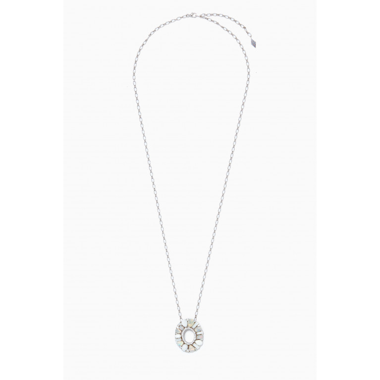 Garrard - Blaze Diamond, Opal & Mother of Pearl Necklace in 18kt White Gold