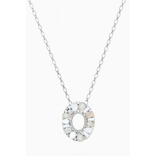 Garrard - Blaze Diamond, Opal & Mother of Pearl Necklace in 18kt White Gold
