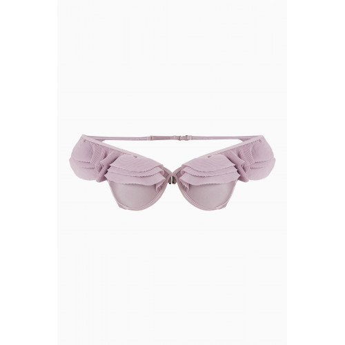 Andrea Iyamah - Salama Bikini Top in Stretch Shimmer Nylon Purple
