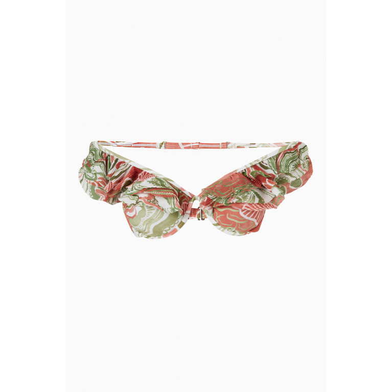 Andrea Iyamah - Salama Bikini Top in Stretch Shimmer Nylon Multicolour