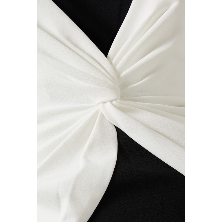 Tadashi Shoji - Atria Layered Twist-Drape Gown in Crêpe White