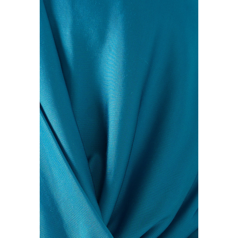Gauge81 - Bauska Draped Bodysuit in Viscose Jersey Blue