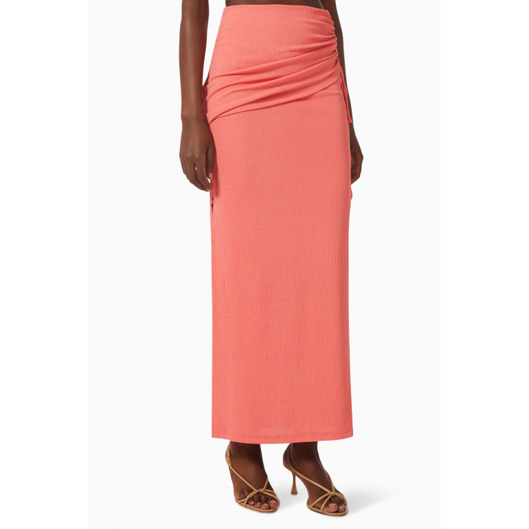 Significant Other - Marie Ruched Maxi Skirt in Rib-knit Jersey
