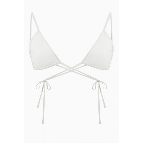 Christopher Esber - Wrapped Tie Bikini Top in Stretch Nylon White
