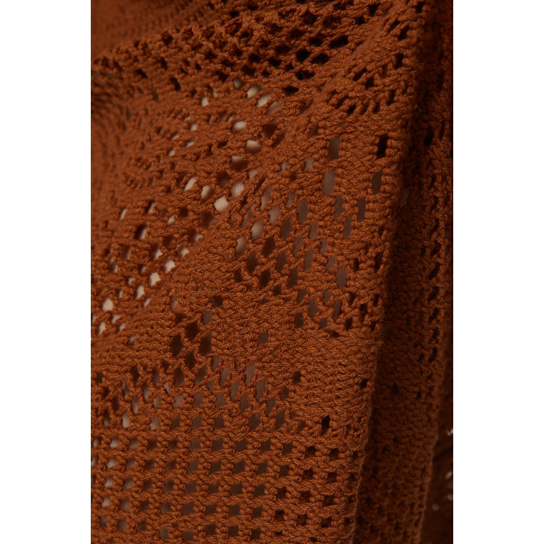 Simkhai - Zariah Maxi Dress in Crochet Cotton-Blend Brown