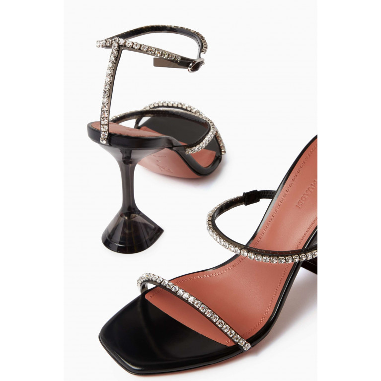Amina Muaddi - Gilda 95 Crystal Mule Sandals in PVC