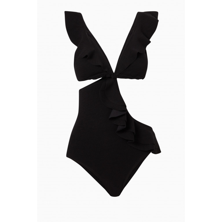 Clube Bossa - Middler Swimsuit in Textured Stretch Nylon Black