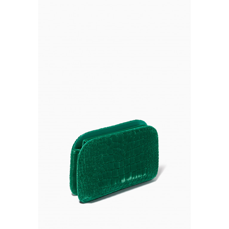 Giorgio Armani - La Prima Crossbody Bag in Croc-quilted Velvet Green
