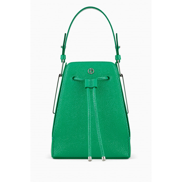 Giorgio Armani - Small Bucket Bag in Pebbled Leather Green