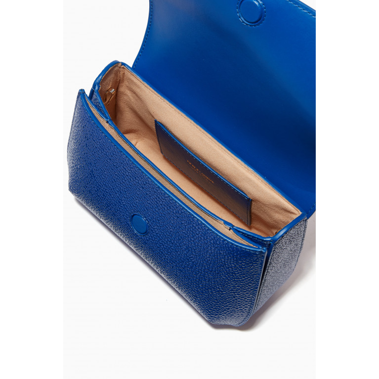 Giorgio Armani - La Prima Mini Crossbody Bag in Pebbled Patent Leather Blue