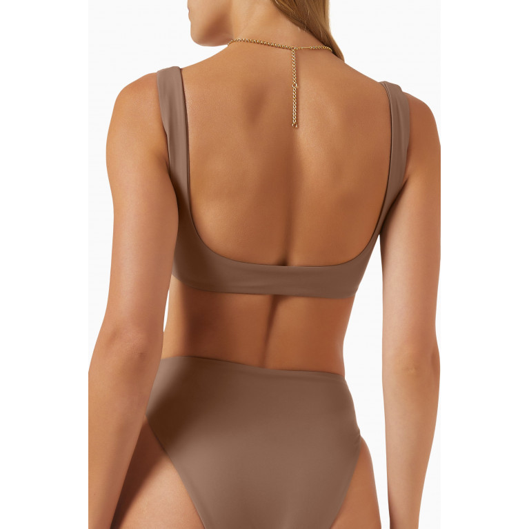 Jade Swim - Rounded Edges Bikini Top in LYCRA® Neutral