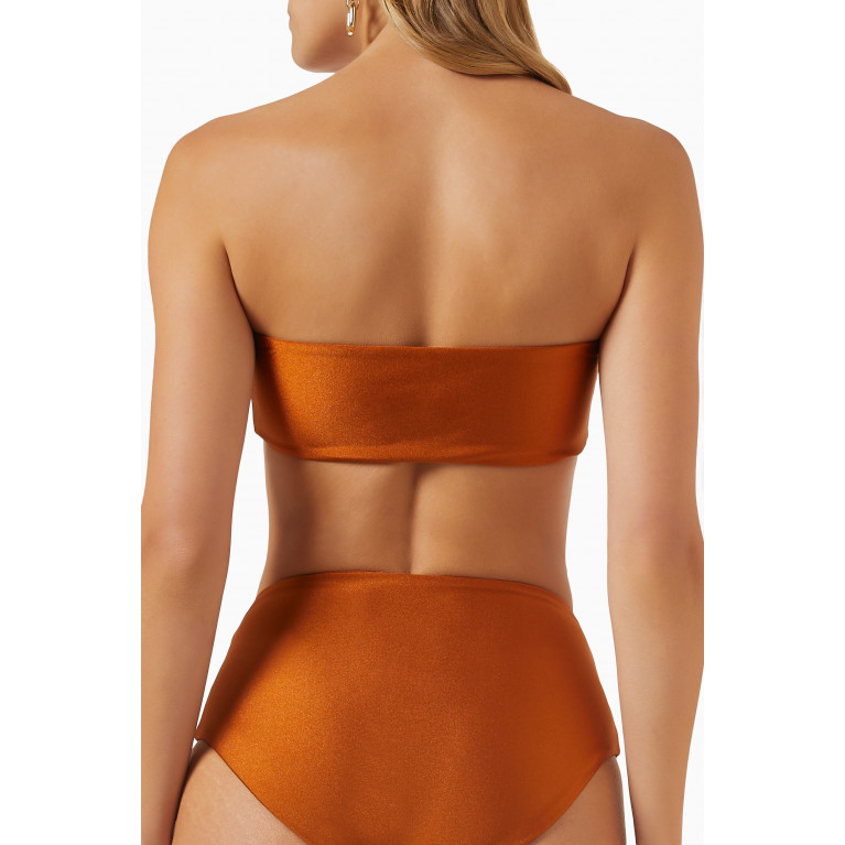 Jade Swim - All Around Bandeau Bikini Top in LYCRA® Metallic