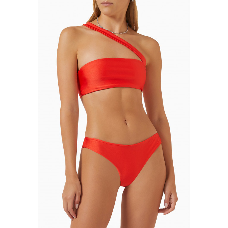Jade Swim - Halo Bikini Top in LYCRA® Red
