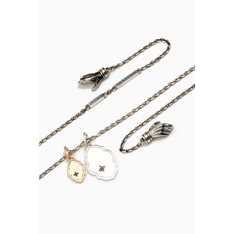 Martyre - The Stanley Tags Necklace in Sterling Silver & 14kt Gold Vermeil