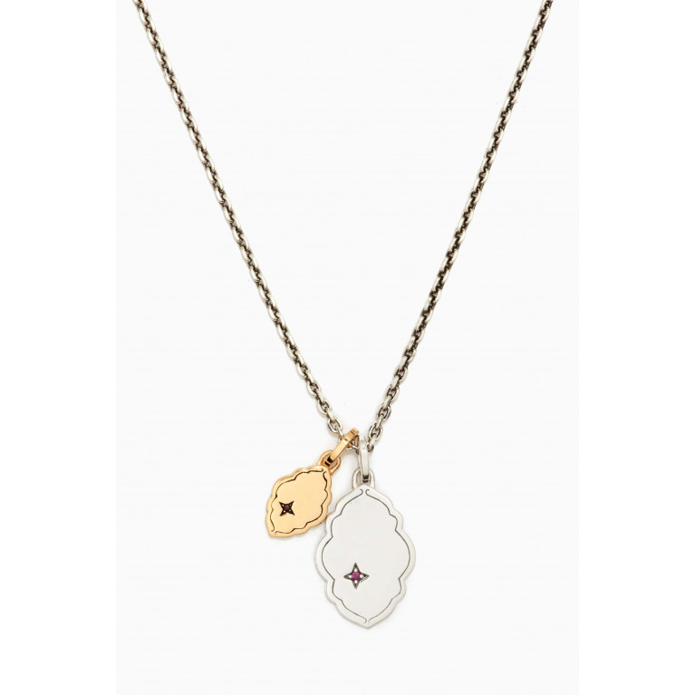 Martyre - The Stanley Tags Necklace in Sterling Silver & 14kt Gold Vermeil