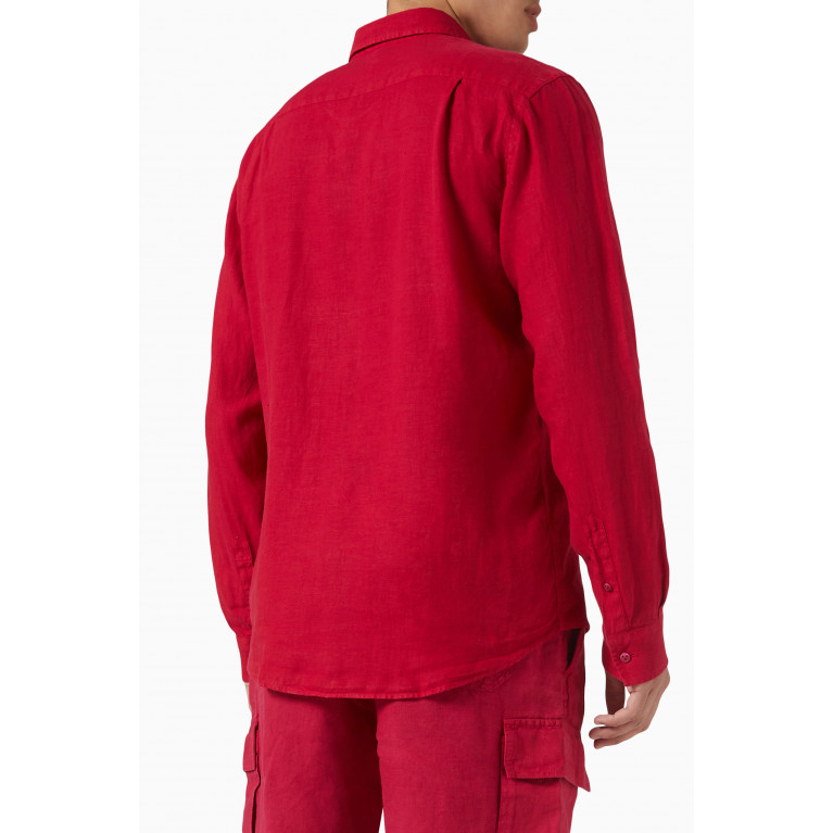 Vilebrequin - Caroubis Patch-pocket Shirt in Linen Red