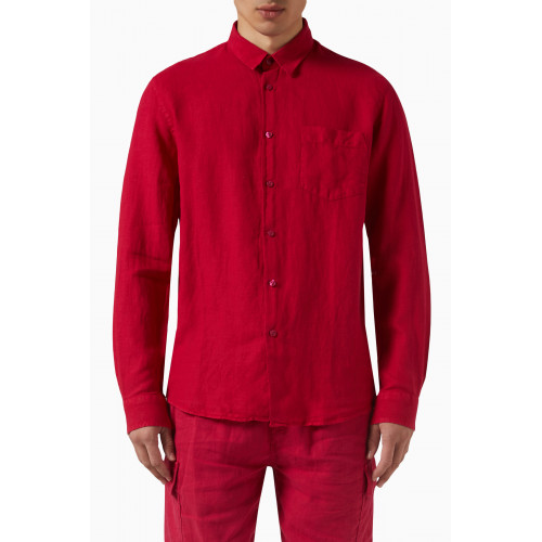 Vilebrequin - Caroubis Patch-pocket Shirt in Linen Red