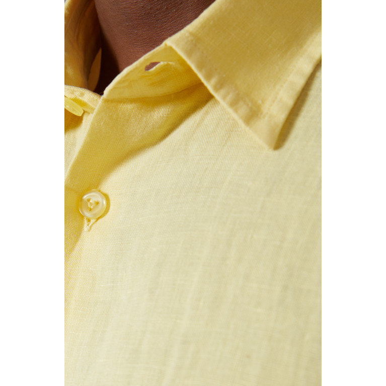 Vilebrequin - Caroubis Patch-pocket Shirt in Linen Yellow
