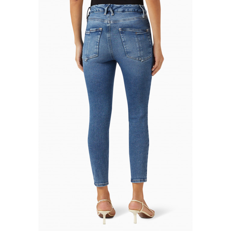 Good American - Good Waist Skinny-Fit Cropped Jeans Blue
