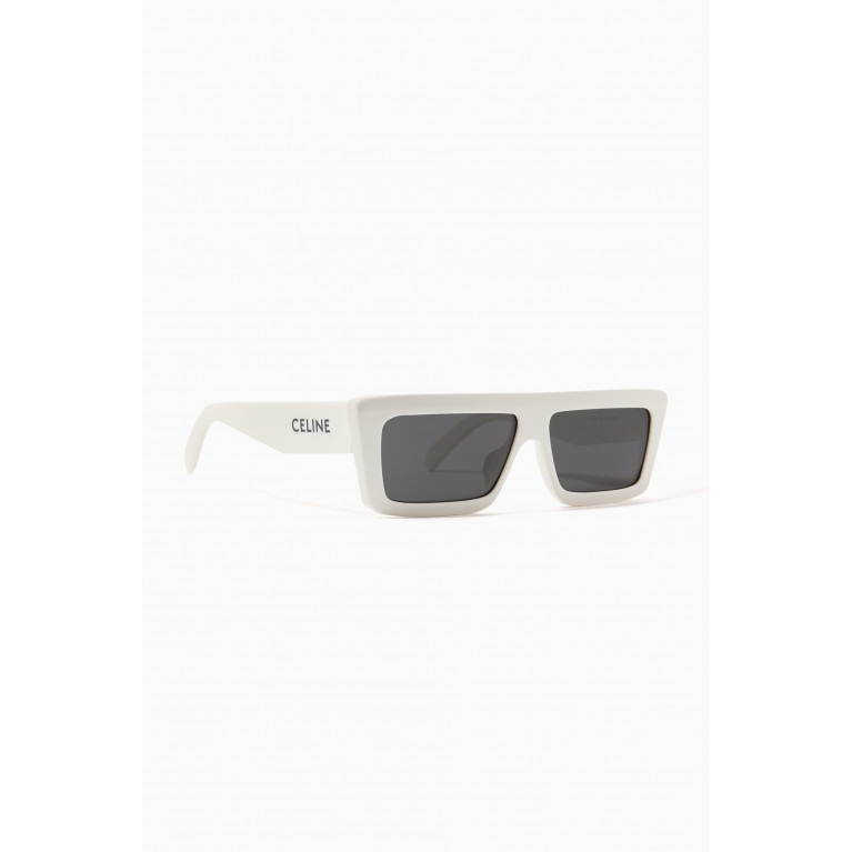 Celine - Flat Top Sunglasses in Acetate White