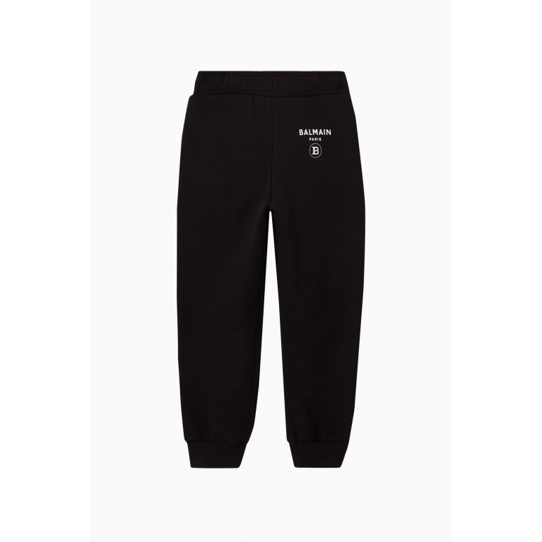 Balmain - Logo Print Sweatpants in Cotton Black