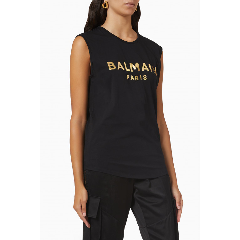 Balmain - Metallic Logo T-shirt Black