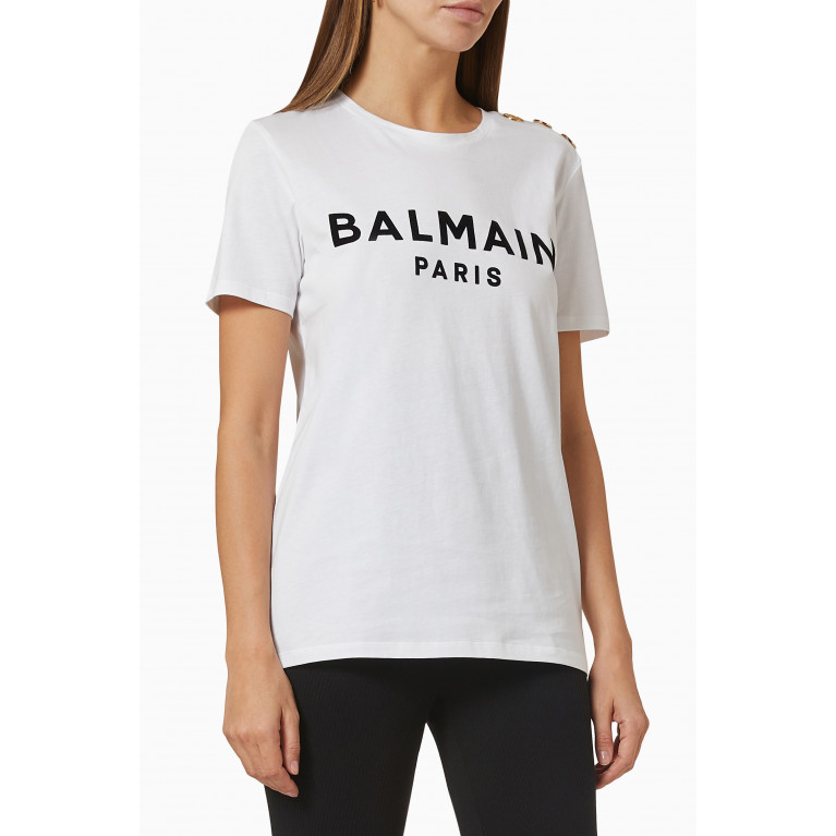 Balmain - Button Logo T-shirt in Jersey