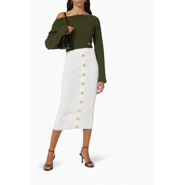 Balmain - Buttoned Midi Skirt