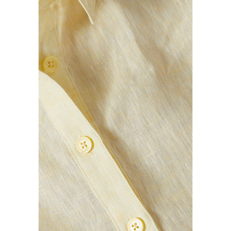 Matthew Bruch - Tie Back Crop Top in Linen Yellow
