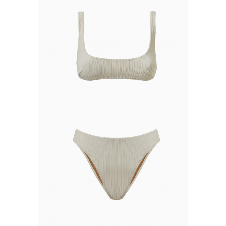 Matthew Bruch - Anna High-cut Bikini Set in Ribbed Nylon
